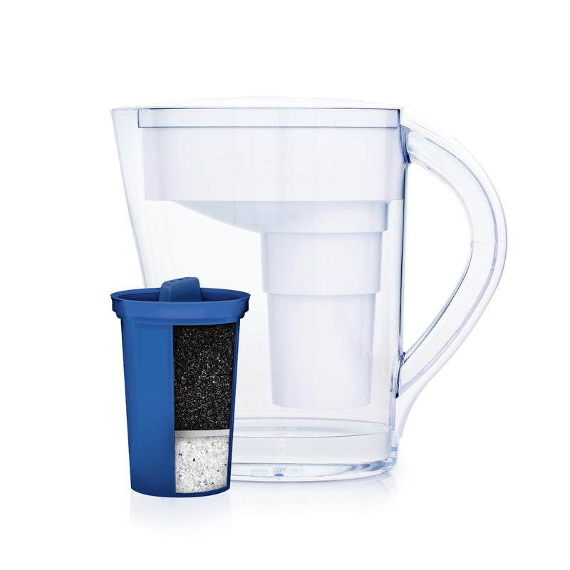 Santevia MINA Alkaline Water Filter Pitcher | Water Filtration System | Chlorine and Lead Filter | Water Purifier Pitcher | Home Water Filtration Pitcher | 9-Cup at Home Water Filter | Made in Canada - Image 1